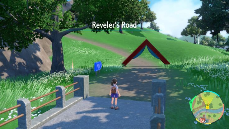 After you take your picture with Kieran at Loyalty Plaza, you go east through Reveler's Road.