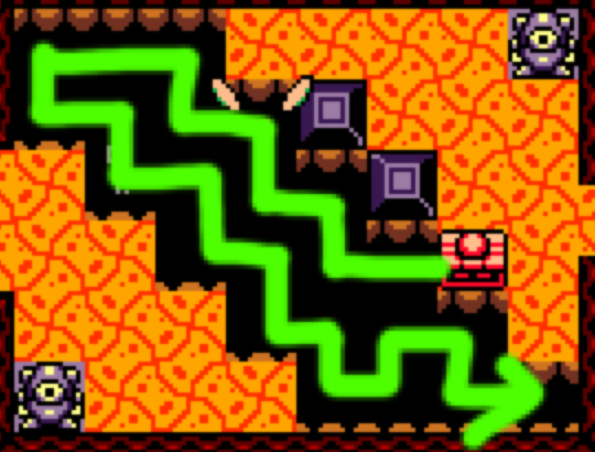 Push the block on this path to cover the floor in Turtle Rock Dungeon.