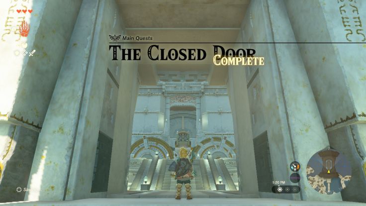 After you visit three shrines, you can return to the Temple of Time and open the door.