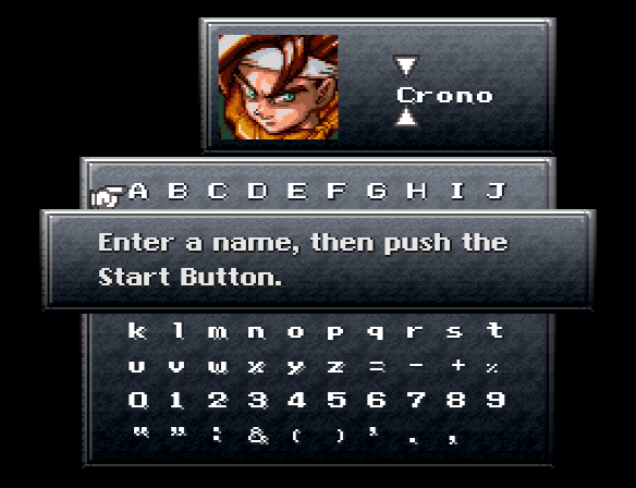 Starting a new game of Chrono Trigger.