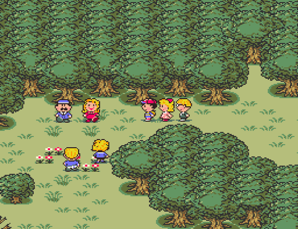 Residents of Threed have gathered to thank Ness and his friends for getting rid of the zombies.