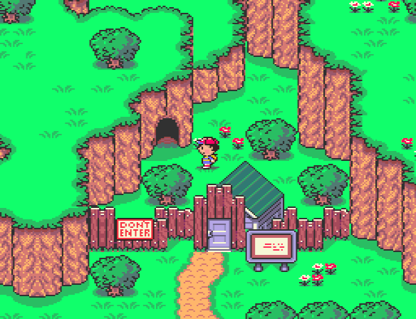 Ness gains access to the wandering entertainers' shack, which leads to Giant Step.