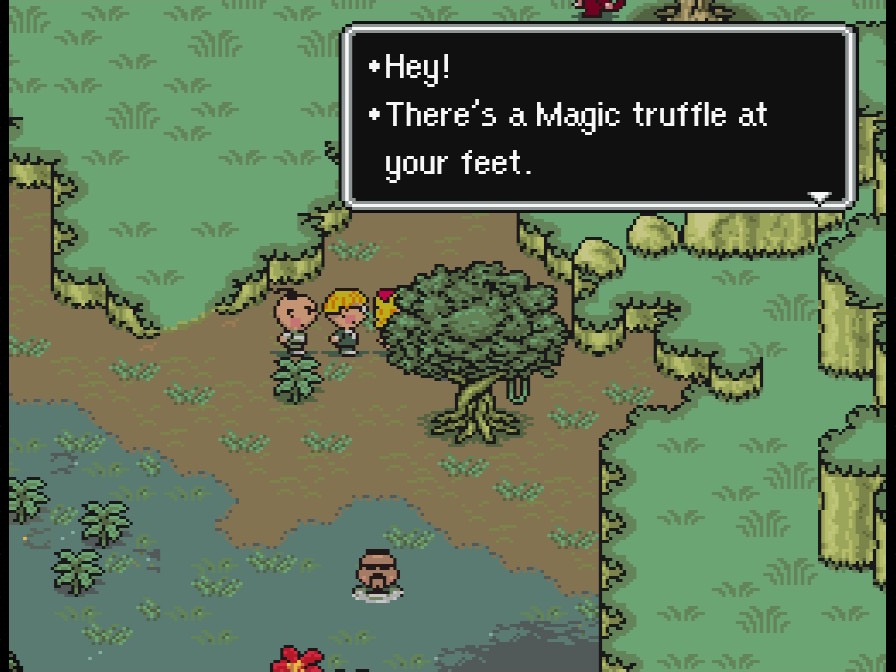 Ness and his friends find the second Magic Truffle in the Deep Darkness. A picture of Ness finding the second Magic Truffle that can be found in the Deep Darkness.
