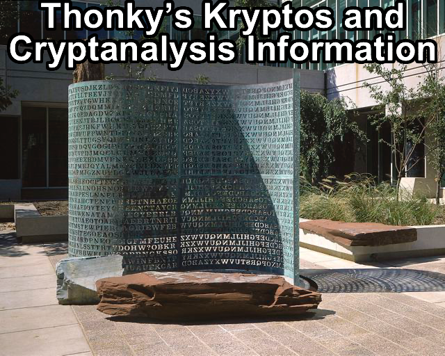 Thonky's Kryptos and Cryptanalysis Information