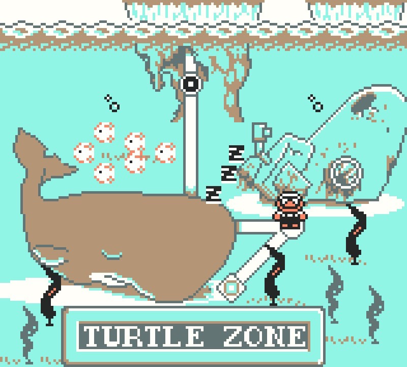 How to clear Sunken Ship Stage, also known as Turtle Zone, in Super Mario Land 2: 6 Golden Coins.