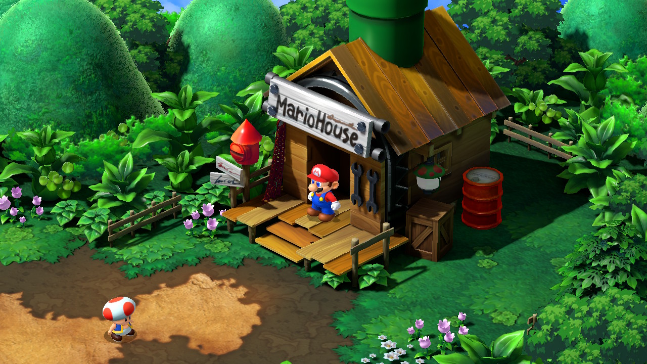 After the events at Bowser's Keep, Toad meets you at your house.