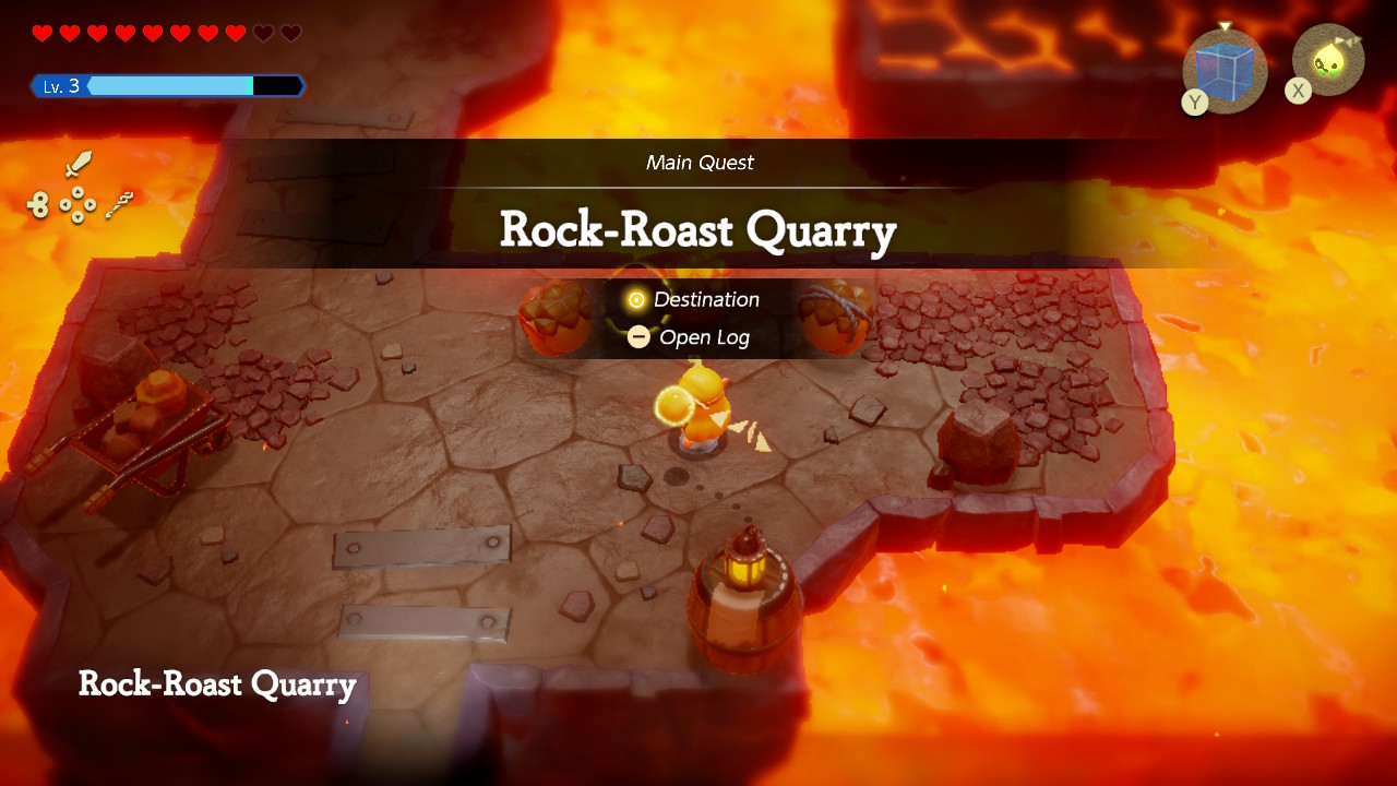 Atop Eldin Mountain, you make your way past lava and monsters to reach the Rock-Roast Quarry in search of the elders.