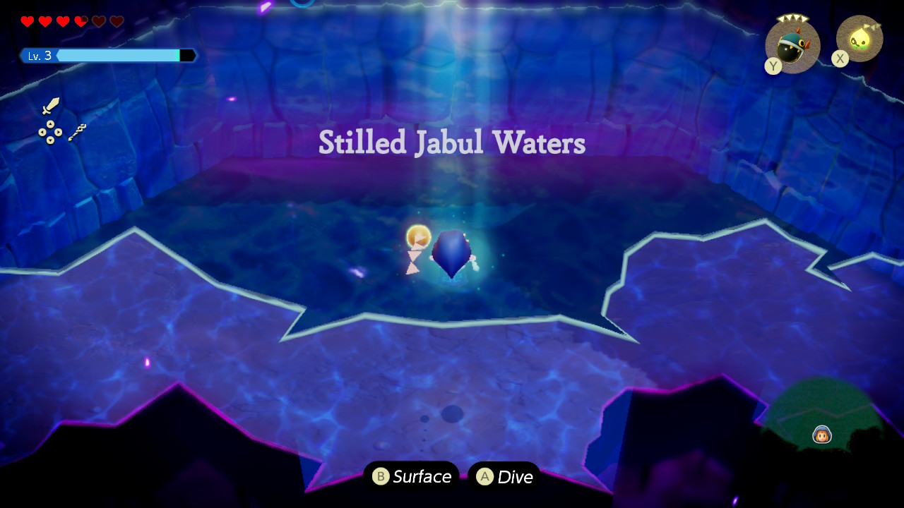 After you defeat the impostor Jabu-Jabu, Tri creates an entrance in the rift and you go to the Stilled Jabul Waters.