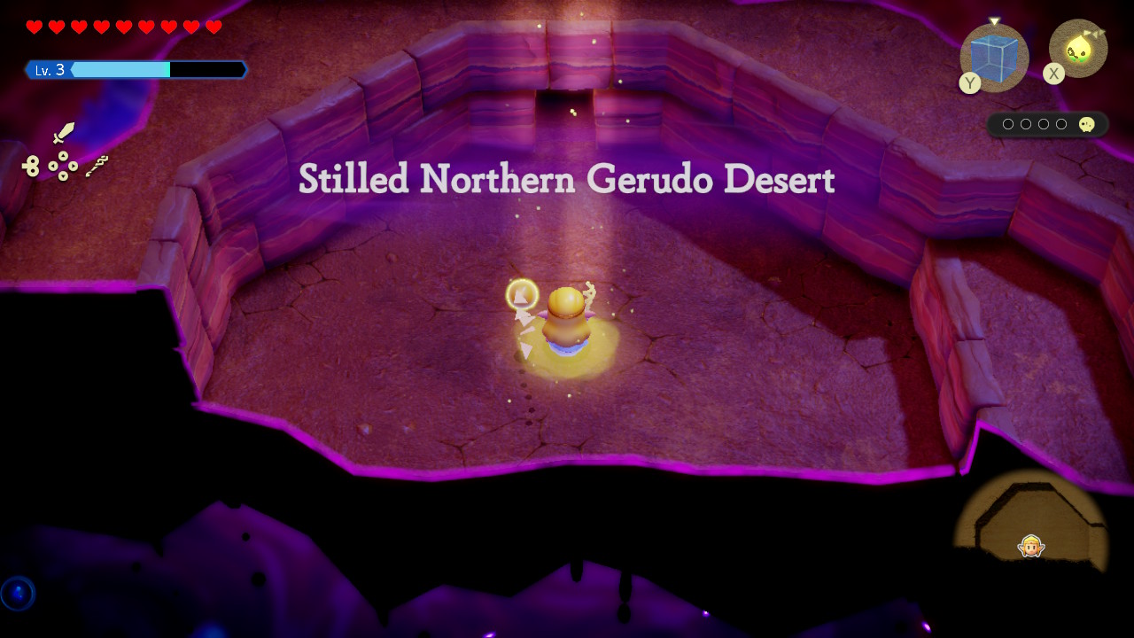 A rift appears in the northwest part of Gerudo Desert, on the cliffs. Tri can make an entrance into it.