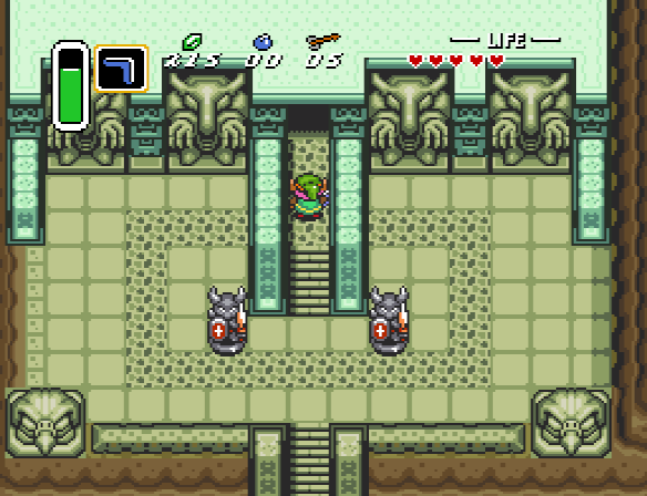 Link arrives at the Eastern Palace, which houses the first Pendant.