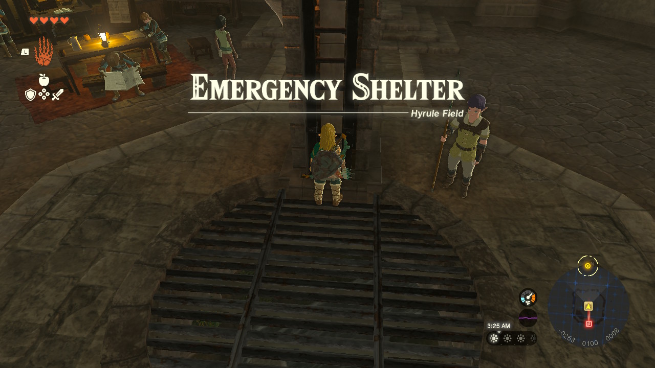 The emergency shelter can be reached in Lookout Landing, south of Hyrule Castle.