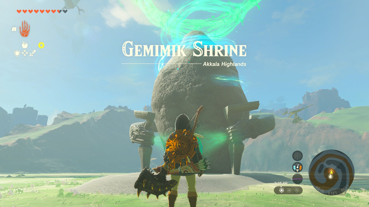 Gemimik Shrine is located at the center of the Rist Peninsula spiral in the Akkala Sea, east of Ulri Mountain Skyview Tower.