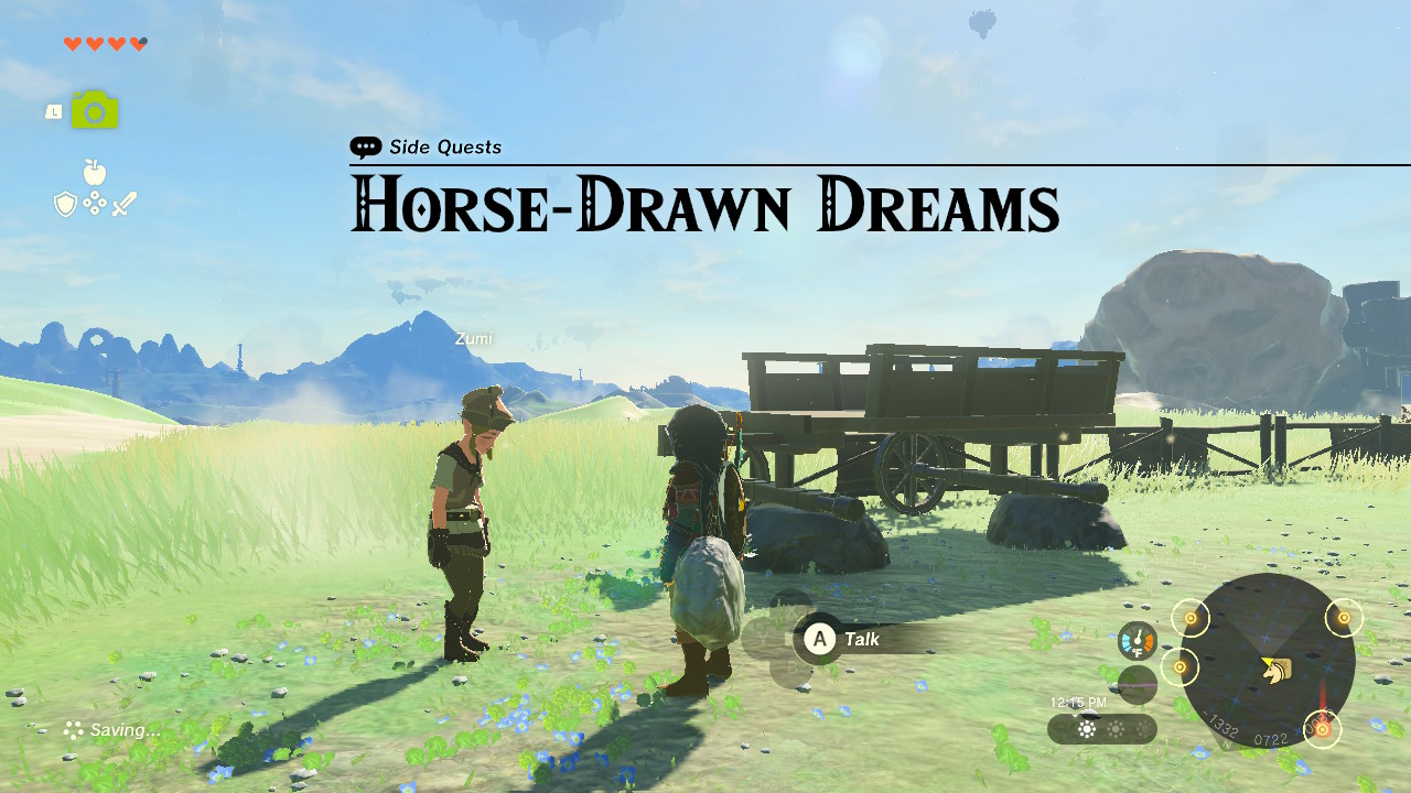 At New Serenne Stable, northwest of Lookout Landing, Zumi needs help fixing a wagon and getting a horse for it.