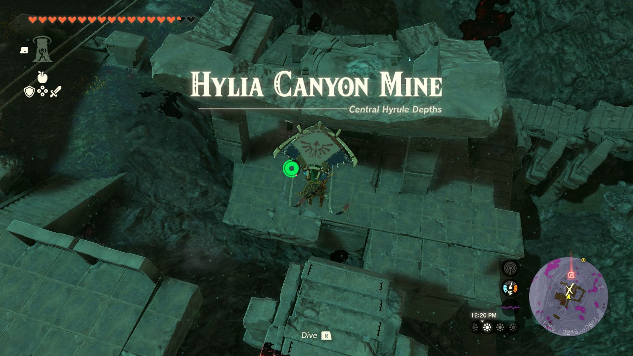 Hylia Canyon Mine is a mine in the Depths that is located in the area directly beneath Mount Hylia.