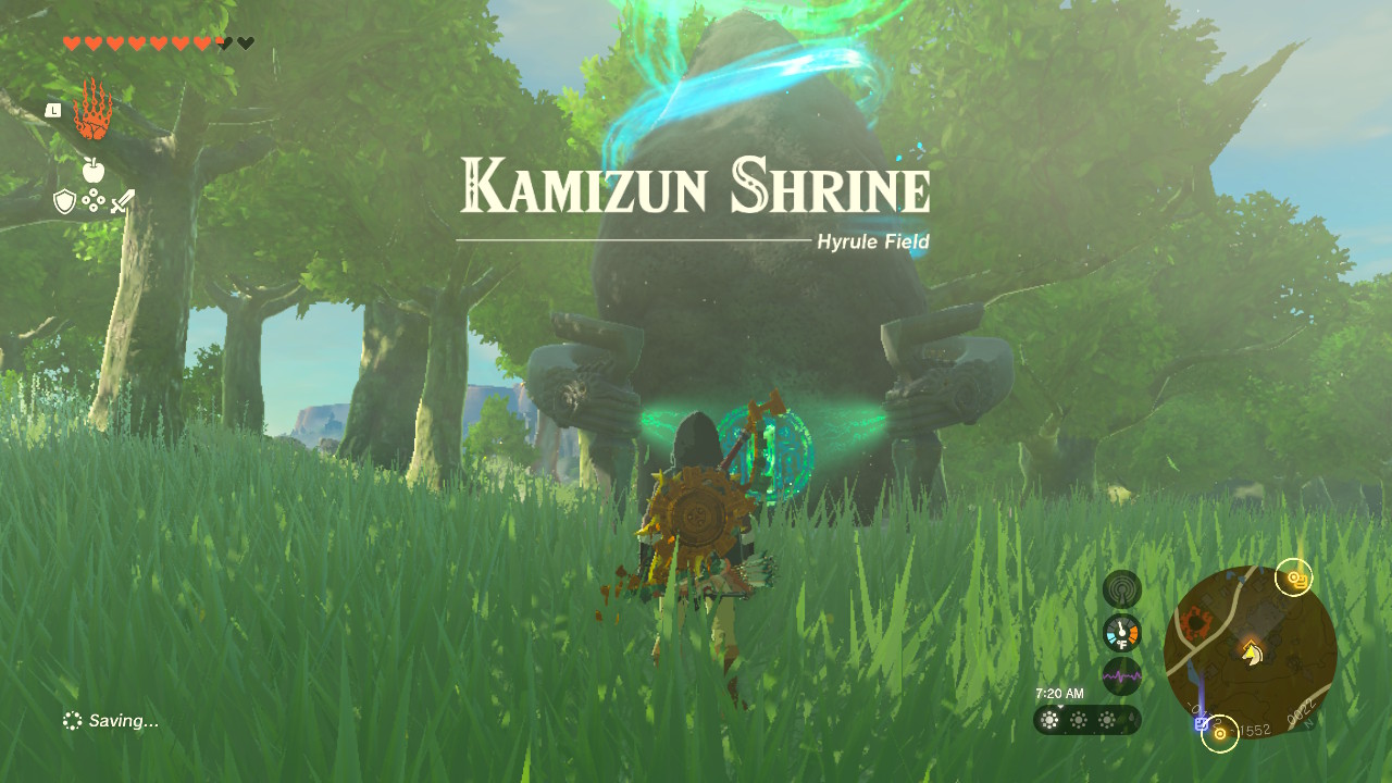 Kamizun Shrine is in Hyrule Field, southeast of Lake Kolomo.