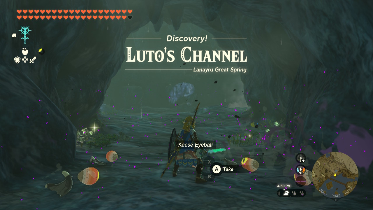 Luto's Channel is southeast of Upland Zorana Skyview Tower, south of Luto's Crossing bridge.