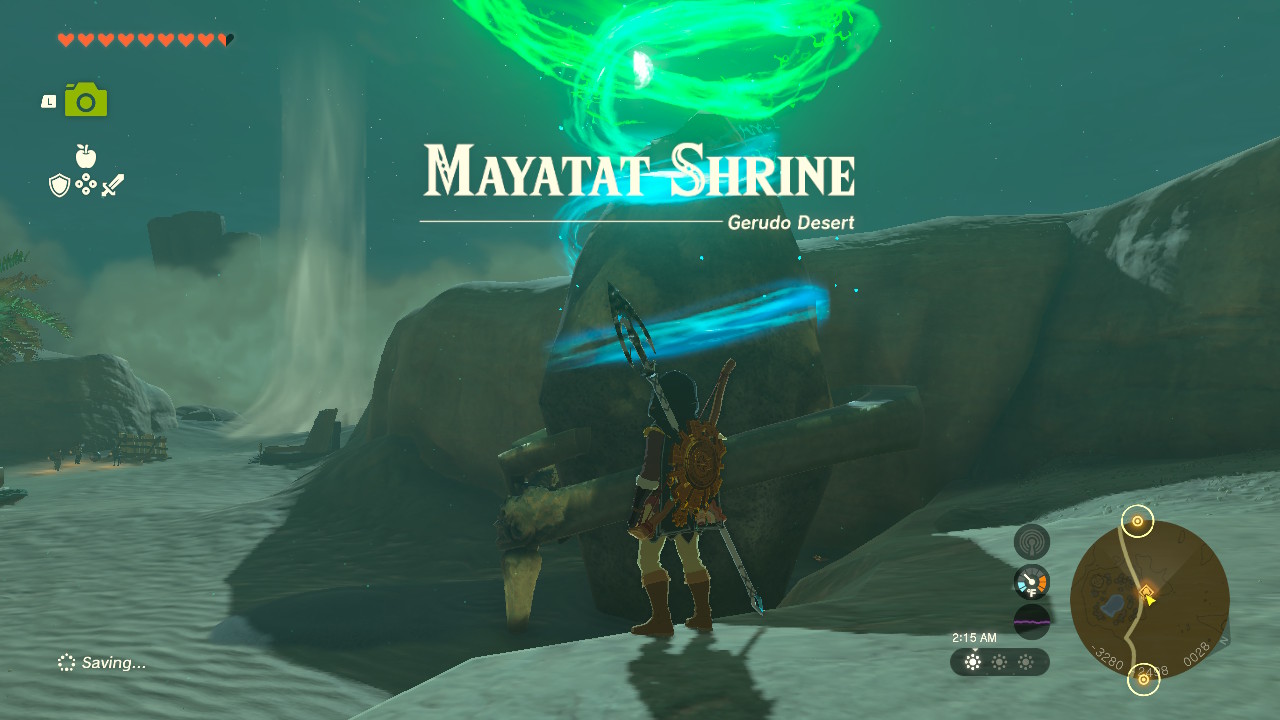 Mayatat Shrine is located at Kara Kara Bazaar in the Gerudo Desert.