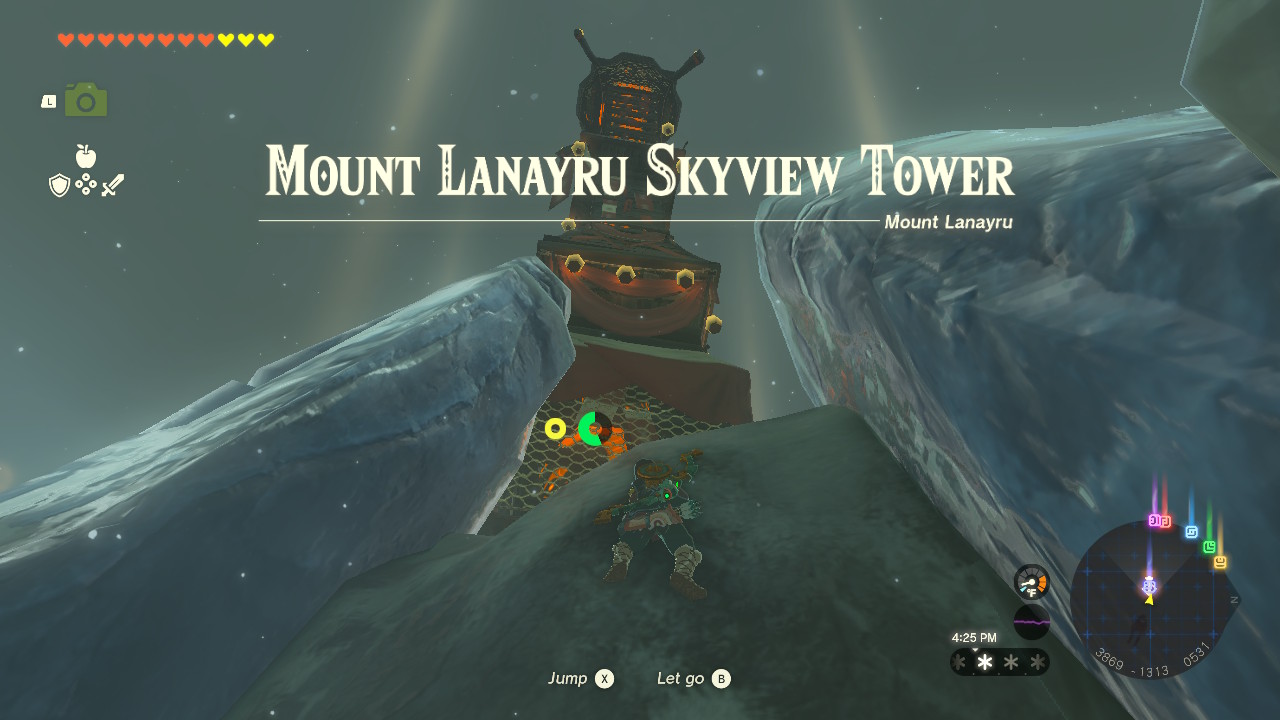 In East Necluda, you will find this Skyview Tower on the peak of Mount Lanayru.