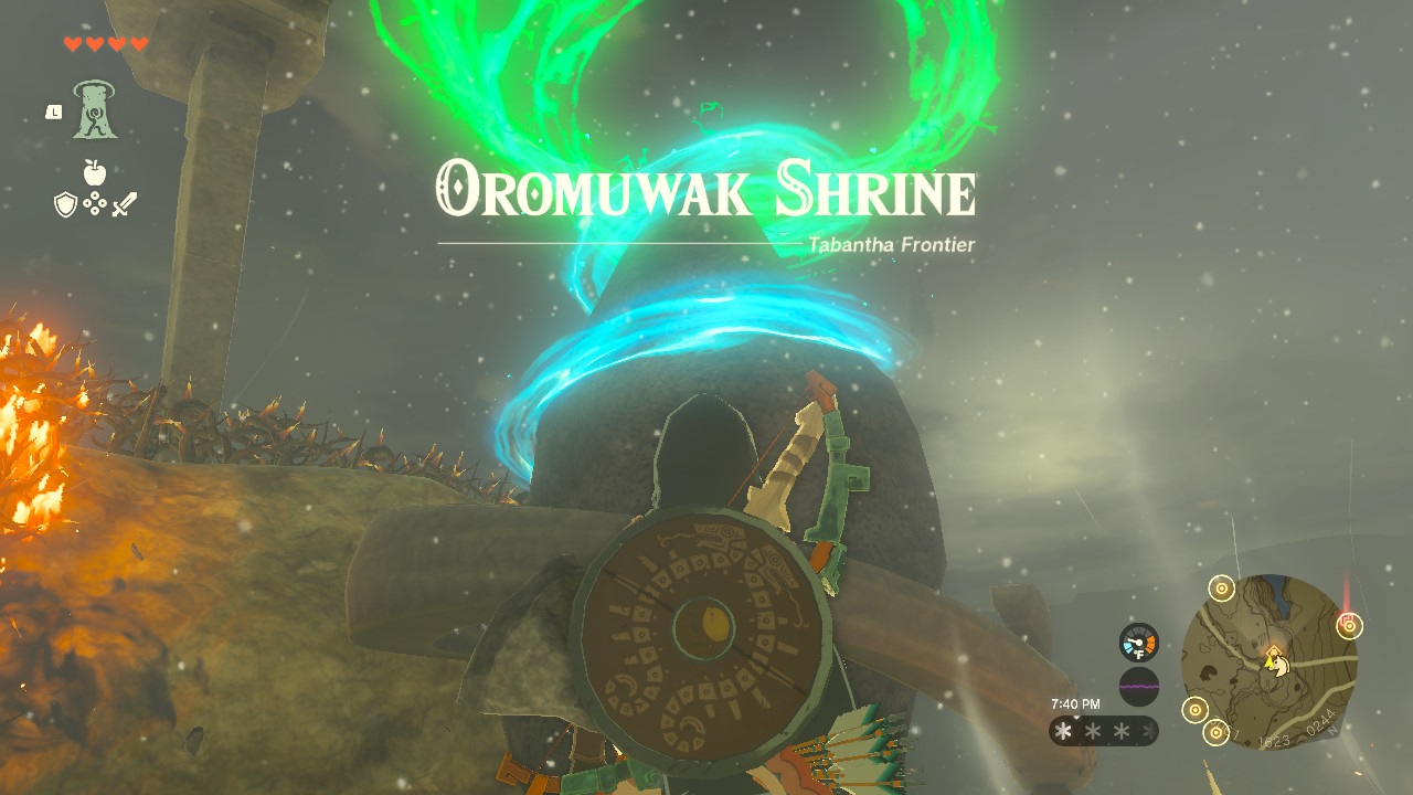 Oromuwak Shrine overlooks Lucky Clover Gazette, near Rito Village in Tabantha Frontier.