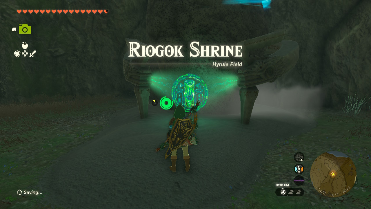 Riogok Shrine is in the northwest part of the Great Plateau, southwest of Hyrule Field Skyview Tower.