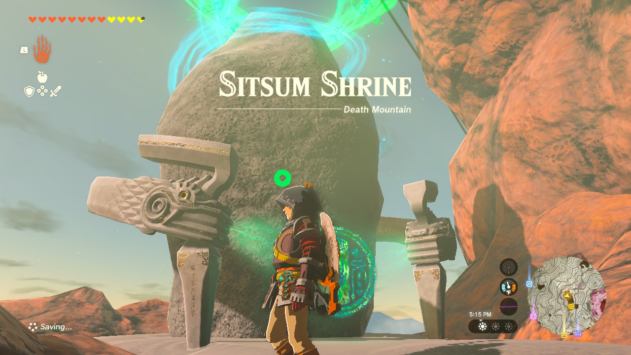 Sitsum Shrine is near the peak of Death Mountain, east of Goron City.